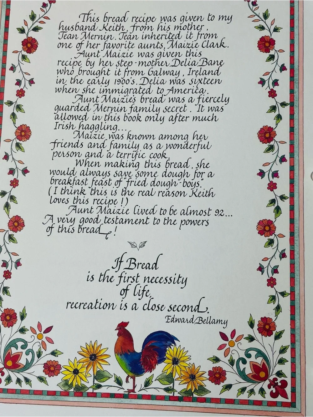 The Family Recipe Collection Book - Blue & Green Floral Cover
